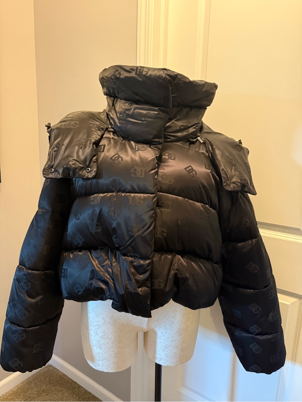 Dolce and Gabbana Black Quilted Puffer Jacket with removable hood MYTHERESA